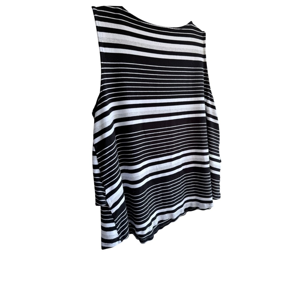 Latched Mama Nursing Tank Top Black White Striped Maternity Plus Size 3X - Picture 6 of 9